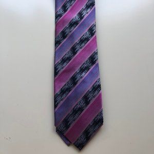 Missoni Purple Black Striped Silk Tie New $130